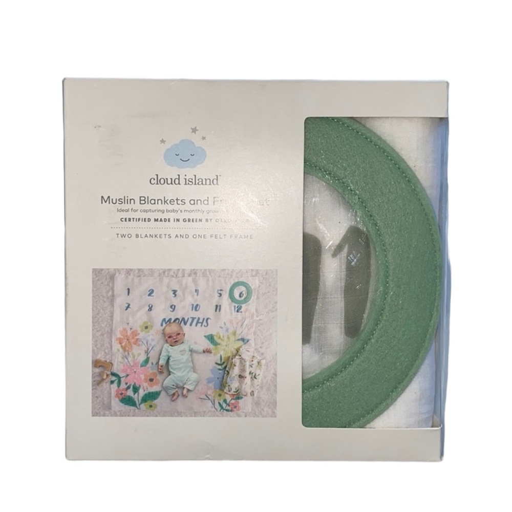 Baby Milestone Muslin Blanket and Swaddle set monthly growth chart‎